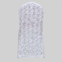 Housses de Chaise Rosette Blanches à Haute ÉLasticité, Tissu Polyester Spandex Extensible, Meilleures Ventes pour Mariages et Hôtels