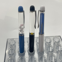 Stylo bille liquide flottant publicitaire en PVC avec image de bateau en mouvement, souvenirs promotionnels d'entreprise, religieux, multicolores, logo personnalisé