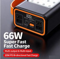 Power Bank Multi-output&input Pengisian Daya Super Cepat Charger Portabel Layar LED Digital Power Bank Dua Arah dengan Tali Gantungan OEM