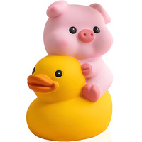 Tirelire en vinyle incassable en forme de canard jaune OEM, boîte à monnaie créative et pratique, cadeaux pour Noël