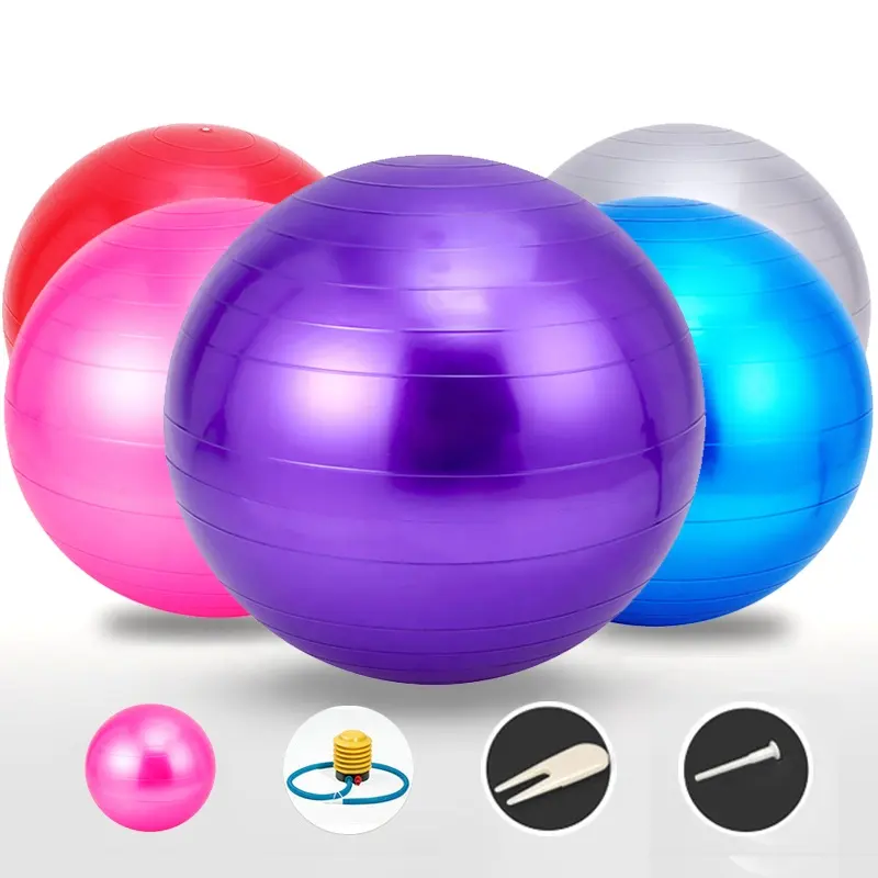 Großhandel Custom Logo Umwelt freundliche weiche aufblasbare PVC-Ball Fitness-Übung Anti-Burst-Yoga-Ball mit Pumpe
