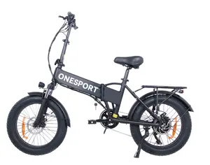 ONESPORT Folding Electric Bike /fat Tire Electric Bicycle Cheap Adult 48V 12AH 500W 12 Lithium Battery Rear Hub Motor 7 Speed