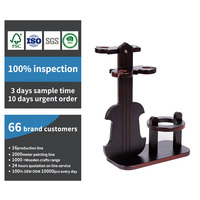 Porte-vin en bois en forme de violon, support créatif pour bouteilles et verres à vin, présentoir décoratif en bois pour bar à domicile