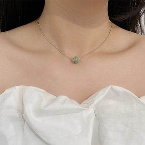 <span class=keywords><strong>Chris</strong></span> april Brass Pvd Plaqué Charme Goutte Collier Pendentif Jade Naturel - Product Image 4