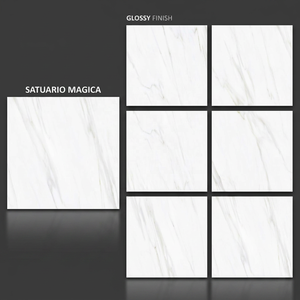 Modern Carrara 800x800mm Polished Glazed Porcelain Tiles Classic White Marble Collection - Product Image 6