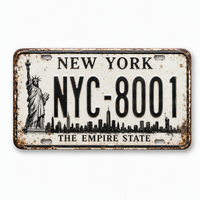 Plaque rectangulaire en métal sur le thème de New York avec motif imprimé pour la décoration intérieure