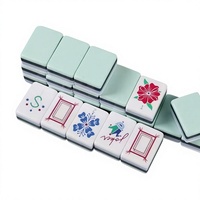 Tuiles de Mahjong décontractées de style américain, en acrylique du Jiangsu, à quatre couches, colorées, polies à la main, emballées dans une boîte en carton, pour le marché international