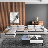 Canapé modulable en cuir au design moderne pour la décoration de la maison, ensemble de canapés de salon, canapé d'angle de luxe en forme de L