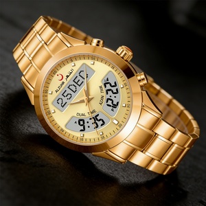 Nouvelle montre électronique à quartz Azan, classique, en alliage d'acier inoxydable, montre de prière islamique, double heure, double langue, étanche - Product Image 3