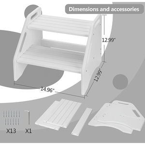 Taburete escalonado de madera, taburetes de dos escalones de bambú, taburete escalonado para niños pequeños, taburete infantil de dos escalones de madera - Product Image 5