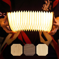 Nouvelles idées de produits 2025 lampe de table pliante en bambou rechargeable USB maison veilleuse créative cadeaux nouveauté promotion cadeaux