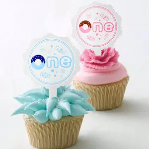 One or two years old baby shower cake stickers birthday party supplies