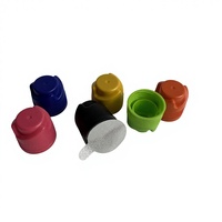 Capuchon en plastique à visser personnalisé avec logo imprimé, vert, orange, bleu, violet, café, matcha, avec joint pour poudre