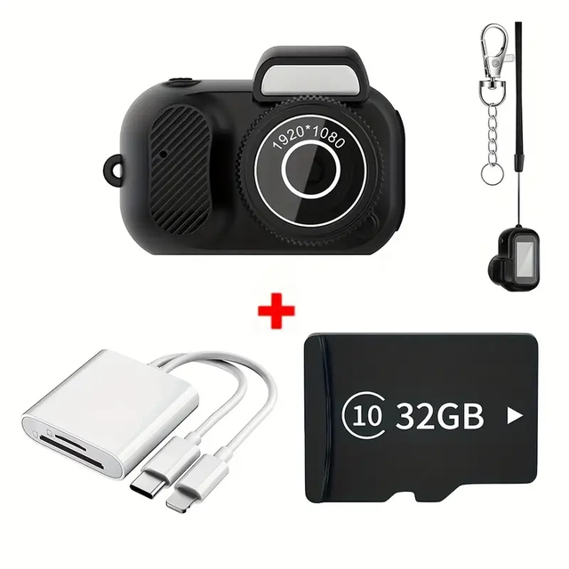 Portable Keychain Camera, 1080P Mini Thumb Digital Camera, Mini Camera Keychain with Screen, Long Battery Life