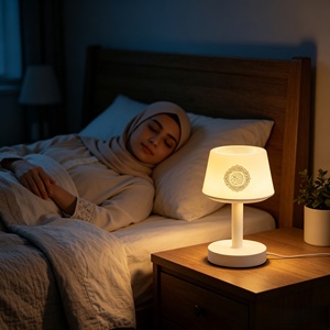 Reproductor de Corán, regalo musulmán, reloj Azan con control por aplicación, lámpara táctil LED, altavoz de Corán, reproductor digital portátil de MP3 del Corán - Product Image 1