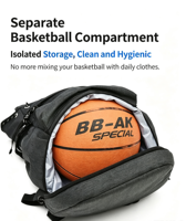 Sac à dos d'extérieur Oxford grande capacité, hydrofuge, avec compartiment pour ballon de basket, multi-poches, pour ordinateur portable, voyage, sport, école