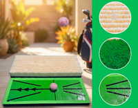 Tapis d'entraînement de golf 45*33cm en PP/EVA, avec piste de sable, bunker, fairway, terrain accidenté et tee, aide à l'entraînement du swing, portable pour intérieur