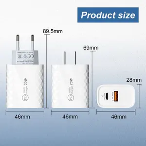 2022 neue Produkte tragbare USB-Ladung mit USB Typ C 5 v4a 20W Schnell ladegerät für Samsung Wand ladegerät USB-Heim ladegerät