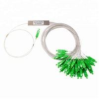 FTTH pemisah serat Mini, 1x32 tabung baja 32 Cara 1x32 PLC Splitter AC konektor APC