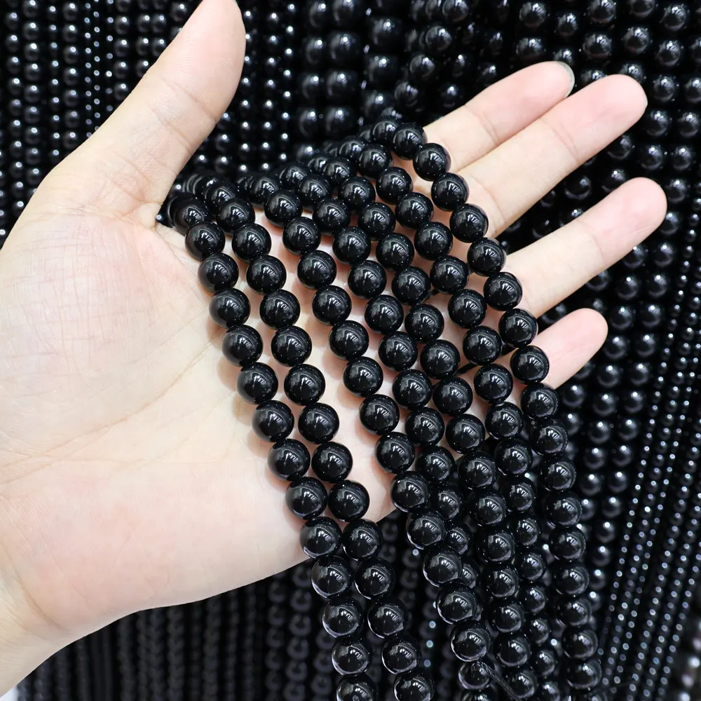 2mm-16mm 5810 Através do Buraco Cristal Ambiental Black Pearl Beads para Jóias