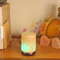 Lampe de sel de l'Himalaya alimentée par USB, veilleuse en cristal de sel rose naturel, lampe de chevet à lumière chaude, décoration d'intérieur, cadeau