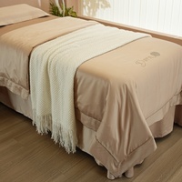 Ensemble de draps de table de massage 4 pièces couleur kaki, housses de lit de beauté de qualité supérieure, couvre-lit de salon pour table de soin du visage, literie