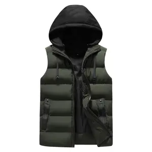 Gilet d'hiver imperméable et chaud pour homme, gilet sans manches, à capuche, décontracté, épais, collection automne et hiver