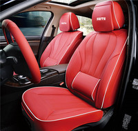 Fundas de Asiento de Coche de Cuero con Soporte Lumbar, 3D, Cuatro Estaciones, Universales, Compatibles con Airbag, Juego Completo para Golf de 5 Plazas