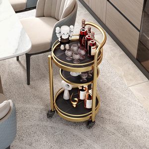 Chariot à nourriture à 4 roues en métal durable <span class=keywords><strong>de</strong></span> style nordique avec rangement pour restaurant, dessert, collation, boisson, gâteau, vin, thé, livraison - Product Image 2