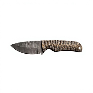 Couteau à lame fixe à pointe clip en acier Damas, manche en bois Pakka, dureté 58-60, garantie 3 ans, qualité industrielle, 20 cm, camping - Product Image 3