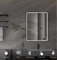 Pantalla LED Rectangular Inteligente Android Multifuncional con Diseño Moderno para Baño, con Bluetooth y Wi-Fi para Uso Doméstico