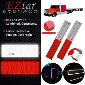 Red &amp; White <strong>Reflective</strong> Tape - High Visibility Waterproof Safety Tape for Vehicles, Trailers &amp; Outdoor Warning <strong>Markings</strong> - Product Image 5
