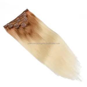 Clip de cabello humano 100% de alta calidad en extensiones de cabello humano Rizado hecho en China clip en cabello humano