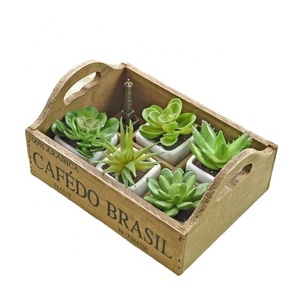 Vassoio portaoggetti da tavolo in legno per cesto da fiori - Product Image 1