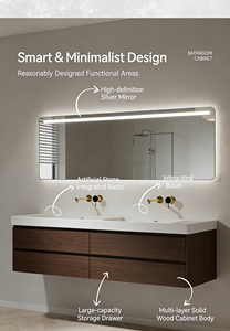 Meuble de salle de bain en dalle de roche de luxe léger, design suspendu, combinaison lavabo de petite taille - Product Image 6