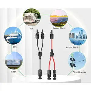 Wire Solar Extension Cable Copper Strand with Female and Male Connectors Solar Panel Cable Wire Adaptor for Home Shop and RV