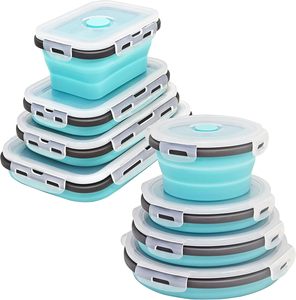 Lot de 4 boîtes alimentaires en silicone durables et pliables, boîtes à lunch en silicone pour enfants - Product Image 1