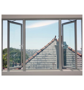 Aislamiento de calor térmico doble romper ventana abatible de aluminio ventanas de aluminio para la comunidad - Product Image 1