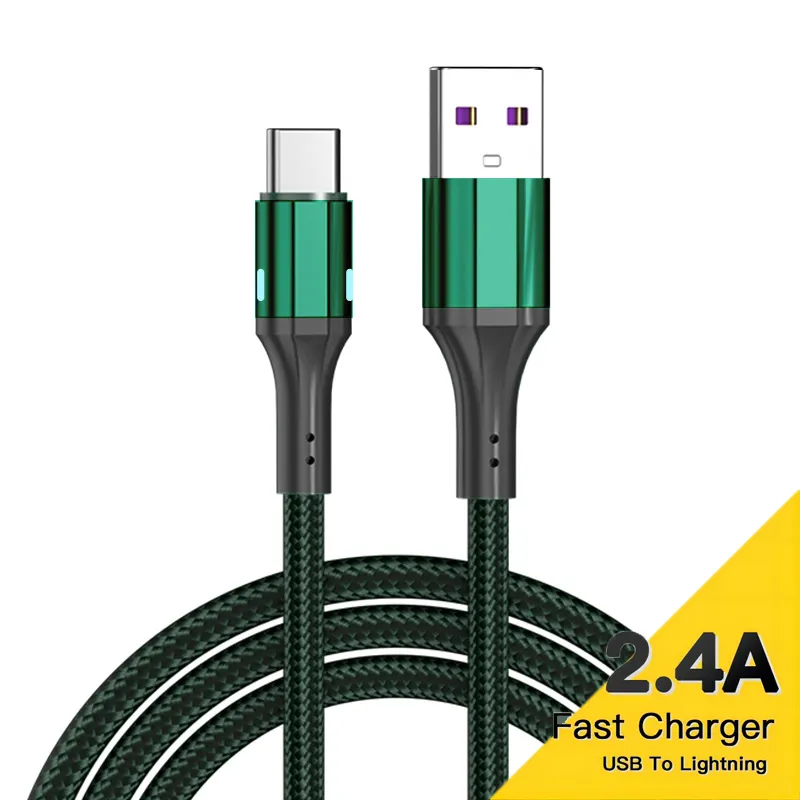 Mobile Phone Braided Nylon Usb Data Cable Fast Charging For Iphone Charge Cable
