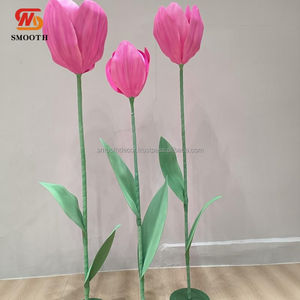 Flores Gigantes Artificiales de Hierro y Tela, Amapola, Peonía, Rosa Roja, Decoración para Bodas y Eventos - Product Image 3