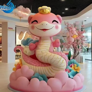 หุ่นไดโนเสาร์เคลื่อนไหวได้ รุ่นงูไฟเบอร์กลาส ขนาดเท่าของจริง สำหรับสวนไดโนเสาร์และสวนผจญภัย - Product Image 2