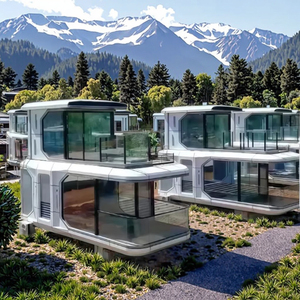 Sang trọng hiện đại thép kính prefab nhà không gian thuận tiện viên nang cabin thân thiện với môi trường di động Homestay du lịch prefab khách sạn - Product Image 2