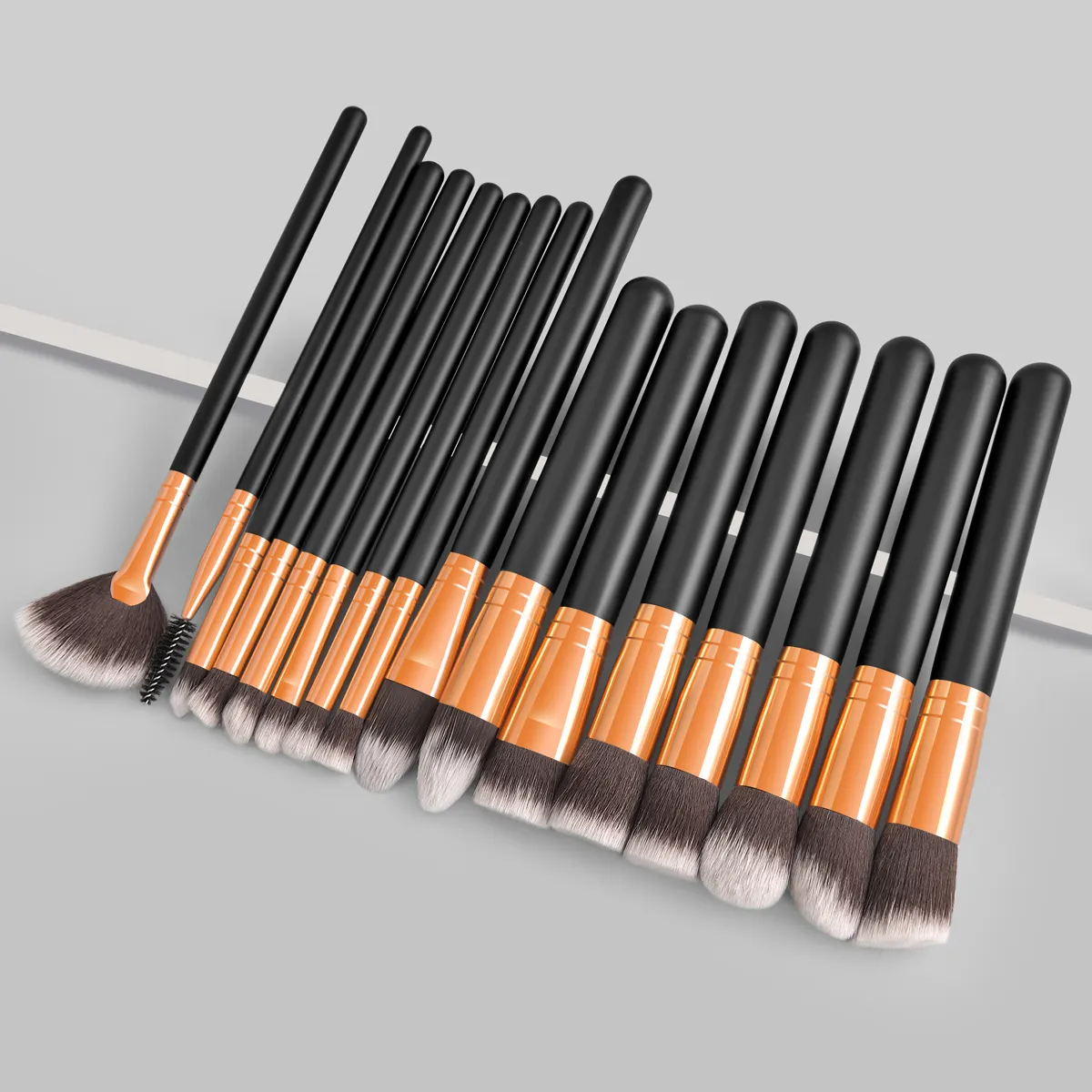 Cosmetics factory wholesale high quality professional makeup brush set 16 pieces black Eyeshadow concealer brushes makeup tools
