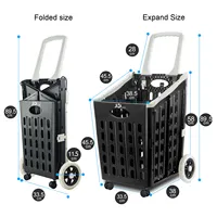 Chariot de supermarché de grande capacité Chariot à main utilitaire de camping Chariot d'épicerie pliable portable Chariot de supermarché en plastique