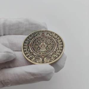 Medalla de moneda conmemorativa de bronce <span class=keywords><strong>antiguo</strong></span> azteca mexicana Maya larga galvanizada 3D SM 2017 - Product Image 1