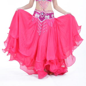 Falda de Danza del Vientre para Mujer, Falda Española de Chifón con Lentejuelas Brillantes y Borlas, Disfraz para Espectáculos de Danza - Product Image 2