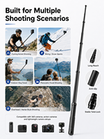 Palo de Selfie Telescópico Universal de Fibra de Carbono, Extensible 3m, Plegable 44.5cm, Ligero 289g, 7/9 Secciones, Impermeable
