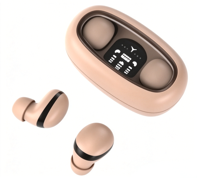 Sleep Wireless Earbuds for Side Sleepers, Mini Invisible TWS Headphones, 2.3g Ultra-Light No-Pain In-Ear Design with LED Display