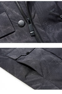 Piumino da uomo imbottito in piumino <span class=keywords><strong>grigio</strong></span> di media lunghezza con collo in pelliccia di volpe giacca alla moda a prova di freddo per uomo - Product Image 5