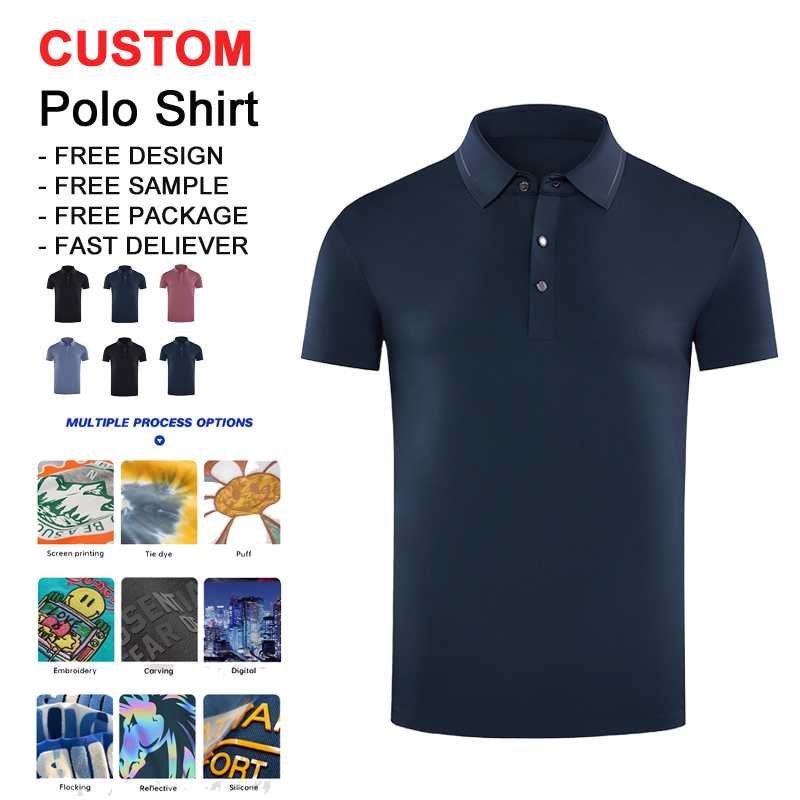 Wholesale High Quality Blank Golf For Polo T-shirt Customized Heat-Transfer Printed Logo Unisex Solid Spandex/Nylon ODM Dark